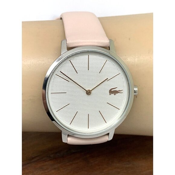 Lacoste Women\'s Watch 2001070 Moon Quartz Silver Dial Pink Leather Band … main image 8